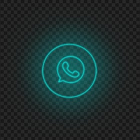 HD Whatsapp Line Art Light Blue Neon Logo Icon PNG