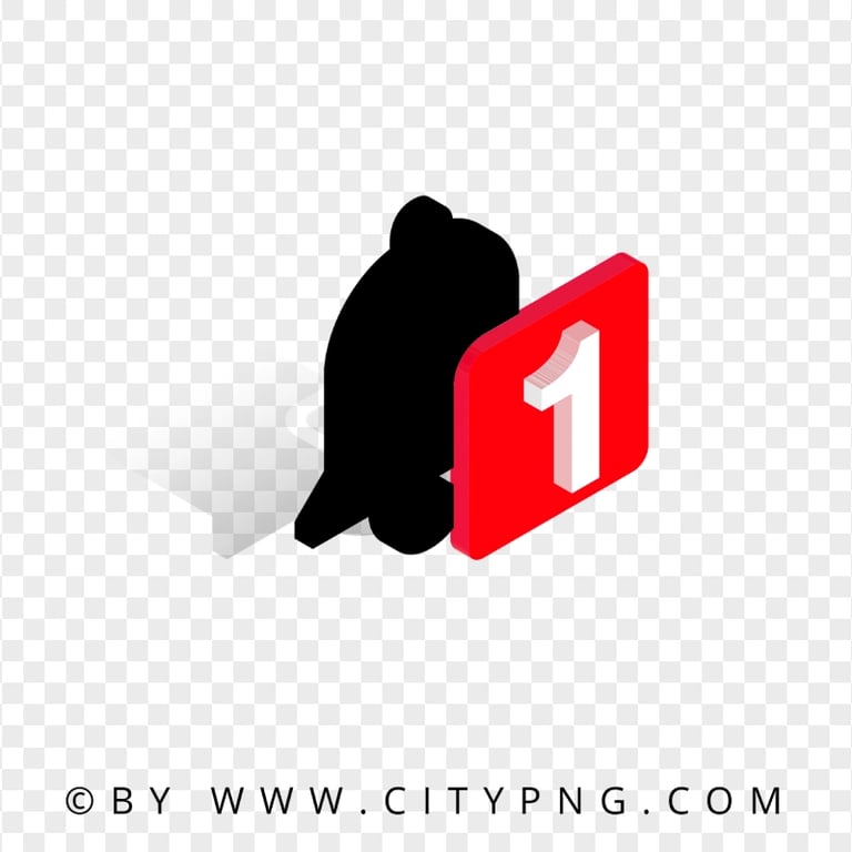 HD 1 Notification Bell 3D Icon PNG
