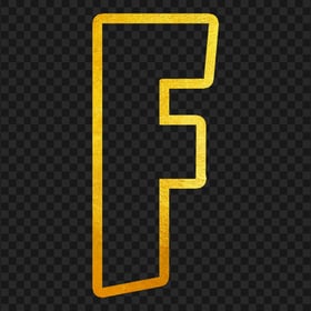 HD F Fortnite Gold Outline Logo Letter PNG