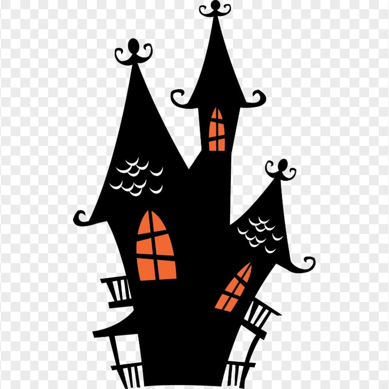 HD Haunted House Clipart Halloween Silhouette PNG