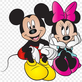 HD Mickey Mouse Sitting Near Minnie Mouse PNG