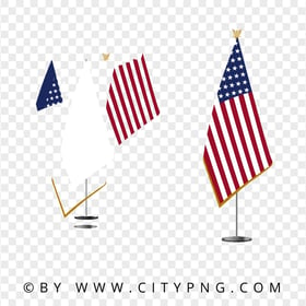 USA American Flag Pole HD Transparent Background