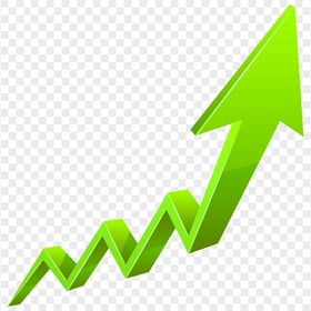 Green ZigZag 3D Arrow Growth Market Upward