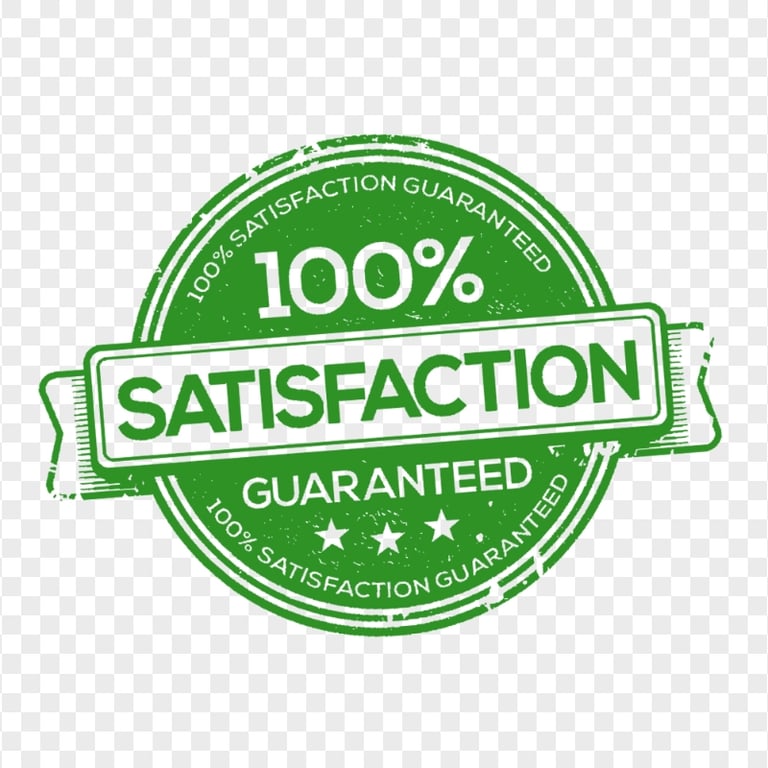 PNG Green 100% Satisfaction Guaranteed Stamp Sign