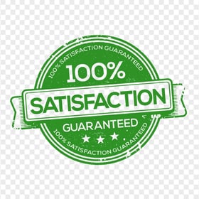 PNG Green 100% Satisfaction Guaranteed Stamp Sign