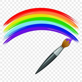HD Rainbow Paintbrush Illustration PNG