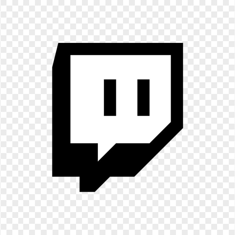 HD Twitch TV Black & White Icon Transparent Background PNG
