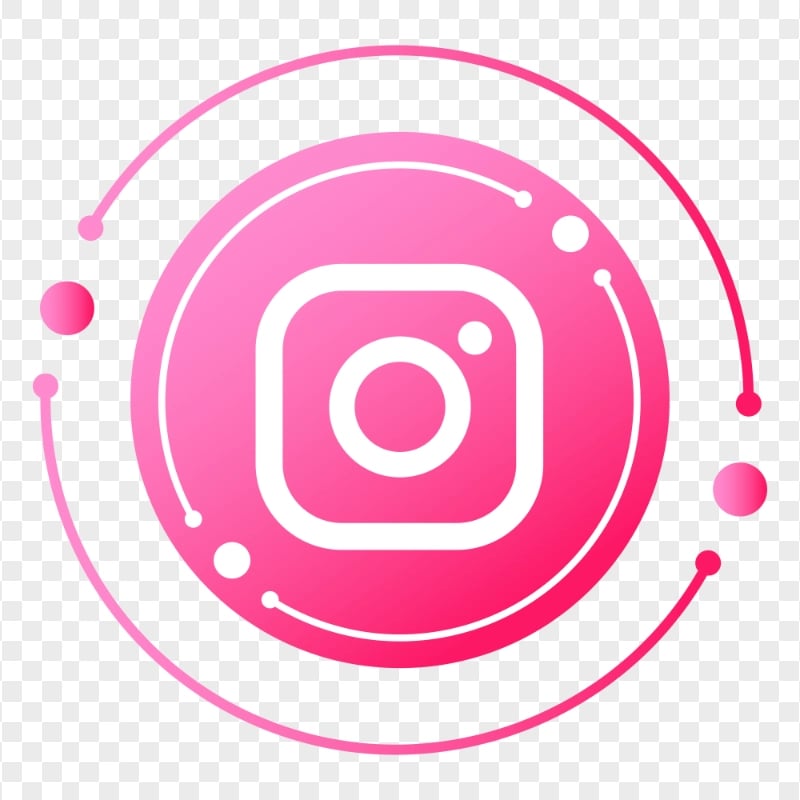 Round Circular Pink Instagram Icon
