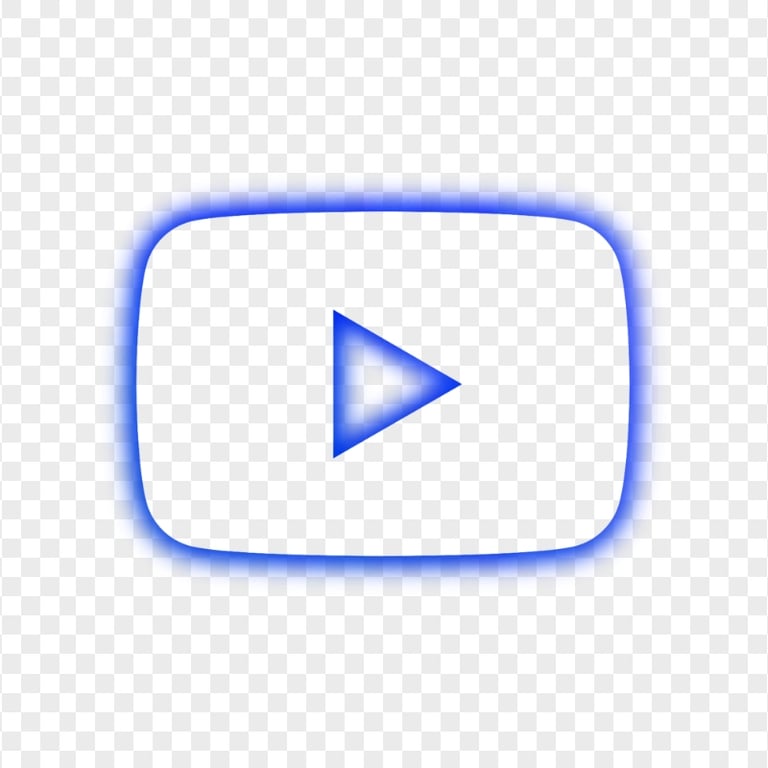 HD Blue Neon Aesthetic Youtube YT Play Icon PNG