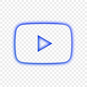 HD Blue Neon Aesthetic Youtube YT Play Icon PNG