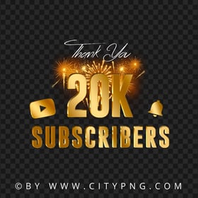 20K Youtube Subscribers Celebration Fireworks PNG