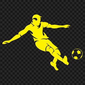 PNG Football Player With Ball Yellow Silhouette