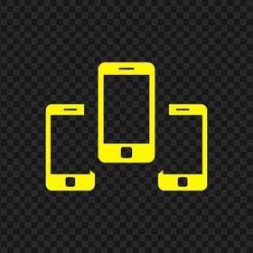 HD Three Yellow Smartphone Icon Transparent PNG