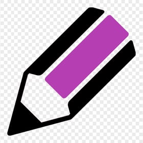HD Purple and Black Haft Pencil Outline PNG