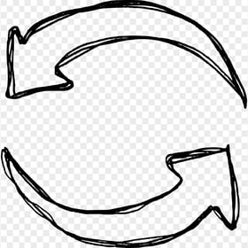 Hand Drawing Outline Circular Arrow Refresh