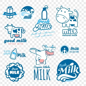 HD Blue Group Of Milk Logos PNG