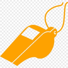 Orange Football Referee Whistle Icon PNG