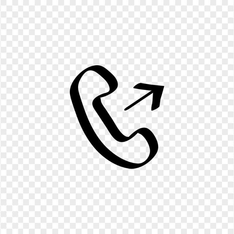 HD Black Hand Draw Call Phone Icon Transparent PNG