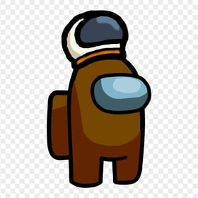 HD Brown Among Us Crewmate Character With Astronaut Helmet PNG