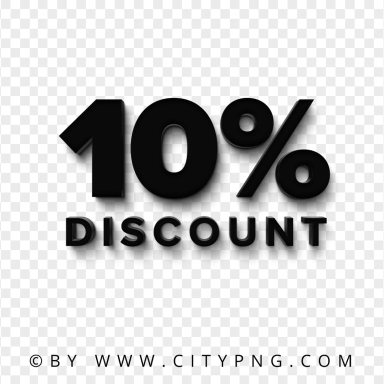 10 Percent Discount Text Logo Sign Black PNG Image