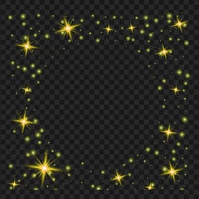 Download Yellow Glowing Stars Square Frame PNG