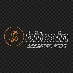HD Bitcoin Accepted Here Outline Logo Sign PNG