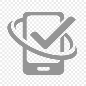 HD Grey Phone With Check Mark Logo Icon PNG