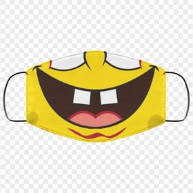 HD Cartoon Spongebob Mouth Face Mask Laughing Character Design PNG
