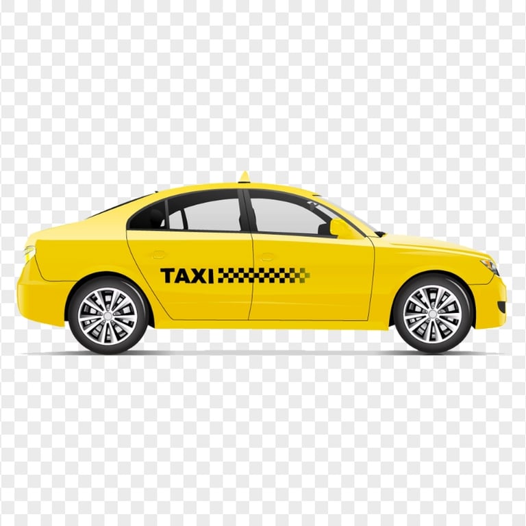 Illustration Cartoon Taxi Side View Car Cab HD PNG