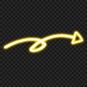 HD Yellow Neon Line Hand Drawn Arrow Pointing Right PNG