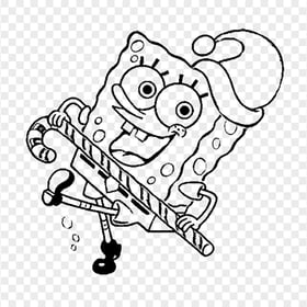 HD Spongebob Outline Christmas Candy Character Transparent PNG