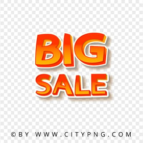 Big Sale Comic Orange Logo Image PNG