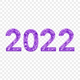 Purple Glitter 2022 Text Numbers PNG