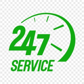 HD Customer Service Support 24/7 Green Icon PNG