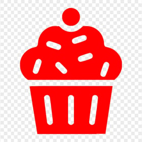 Red Cupcake Muffin Silhouette Icon PNG
