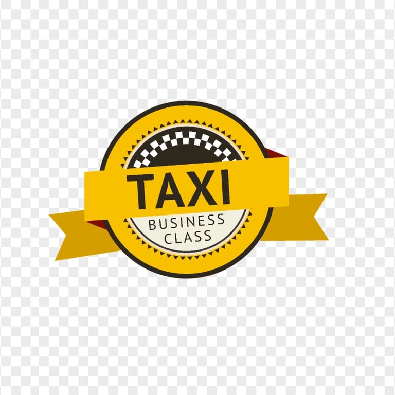 Taxi Business Class Round Logo Label Sign PNG