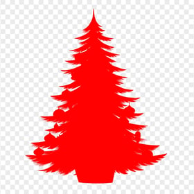 HD Decorated Christmas Tree Red Silhouette PNG