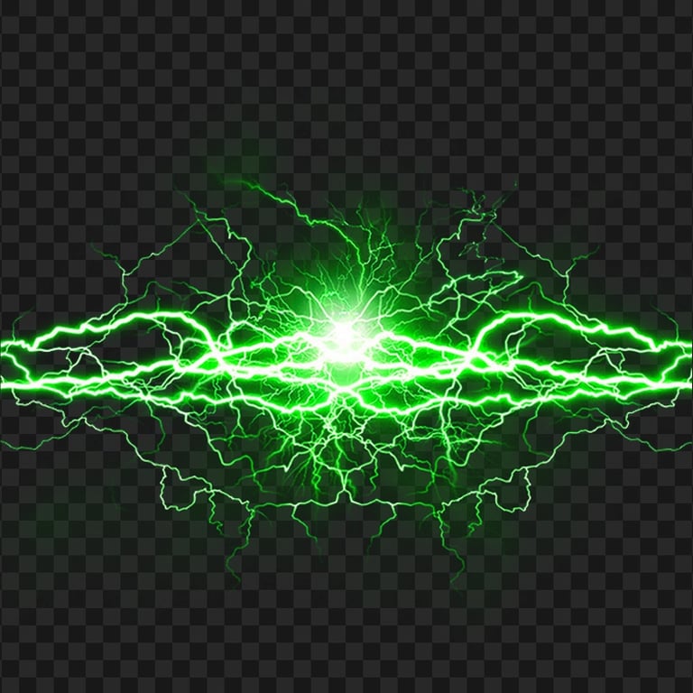 HD Green Thunder Lighting Effect PNG Citypng