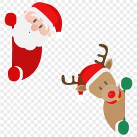 Santa & Reindeer Cartoon Christmas Characters