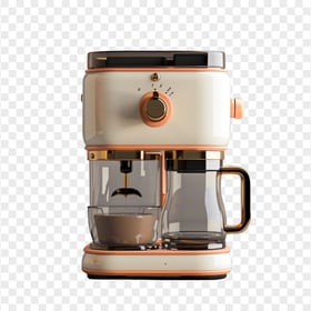 HD Electric Espresso Coffee Machine Maker Front View PNG