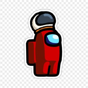 HD Among Us Crewmate Red Character With Astronaut Helmet Stickers PNG