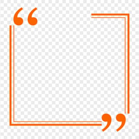 Quote Square Vector Orange Frame Transparent PNG