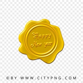 New Year Yellow Gold Seal Wax Stamp HD PNG
