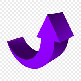 HD Purple 3D Curved Arrow Pointing Up PNG