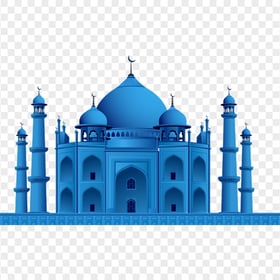 Blue Taj Mahal Mosque Illustration Icon