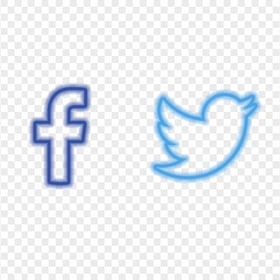 HD Facebook Twitter Neon Icons PNG