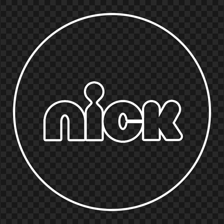 Nick Round White Outline Logo Icon Citypng