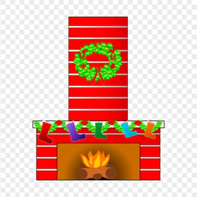 Clipart Christmas Stocking Fireplace HD PNG