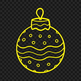 Yellow Ornament Ball Line Icon HD PNG