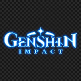 Blue Neon Genshin Impact Game Logo HD PNG